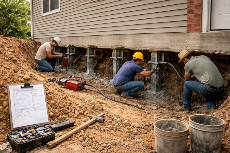 Our team working on Foundation Repair projects in Ponte Vedra Beach, FL
