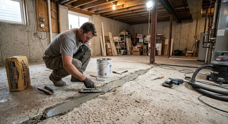 Cracked Basement Floor Repair in Ponte Vedra Beach, FL